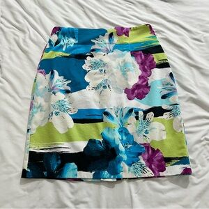 Worthington Pencil Skirt Size 10 Career Casual Multicolor Floral